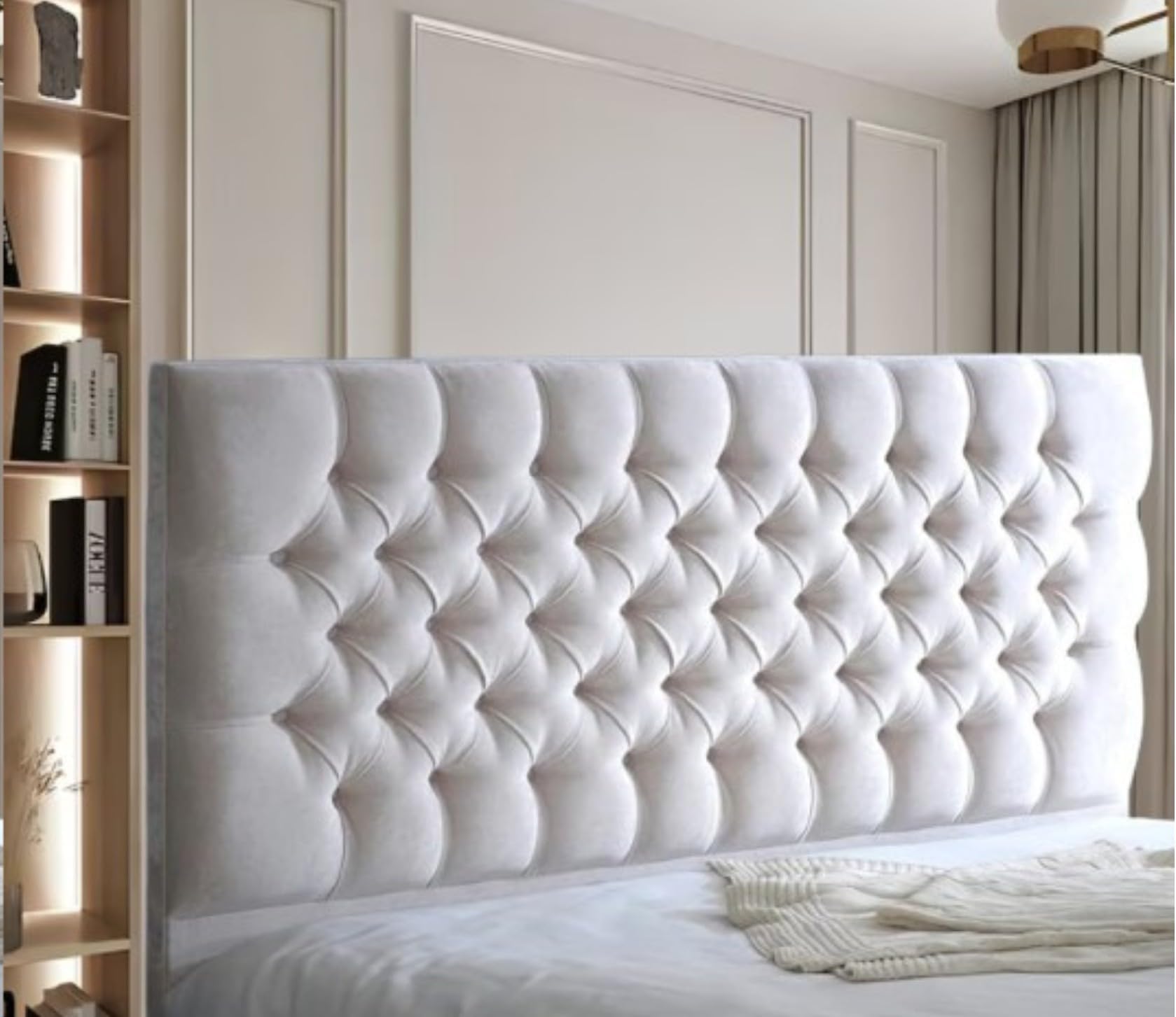 luxisleepltd Colchester 20/26/30 inches Headboard in Chennile 3FT 4FT 4FT6 5FT,6FT with matching button (Red, 4ft6-26''Tall)