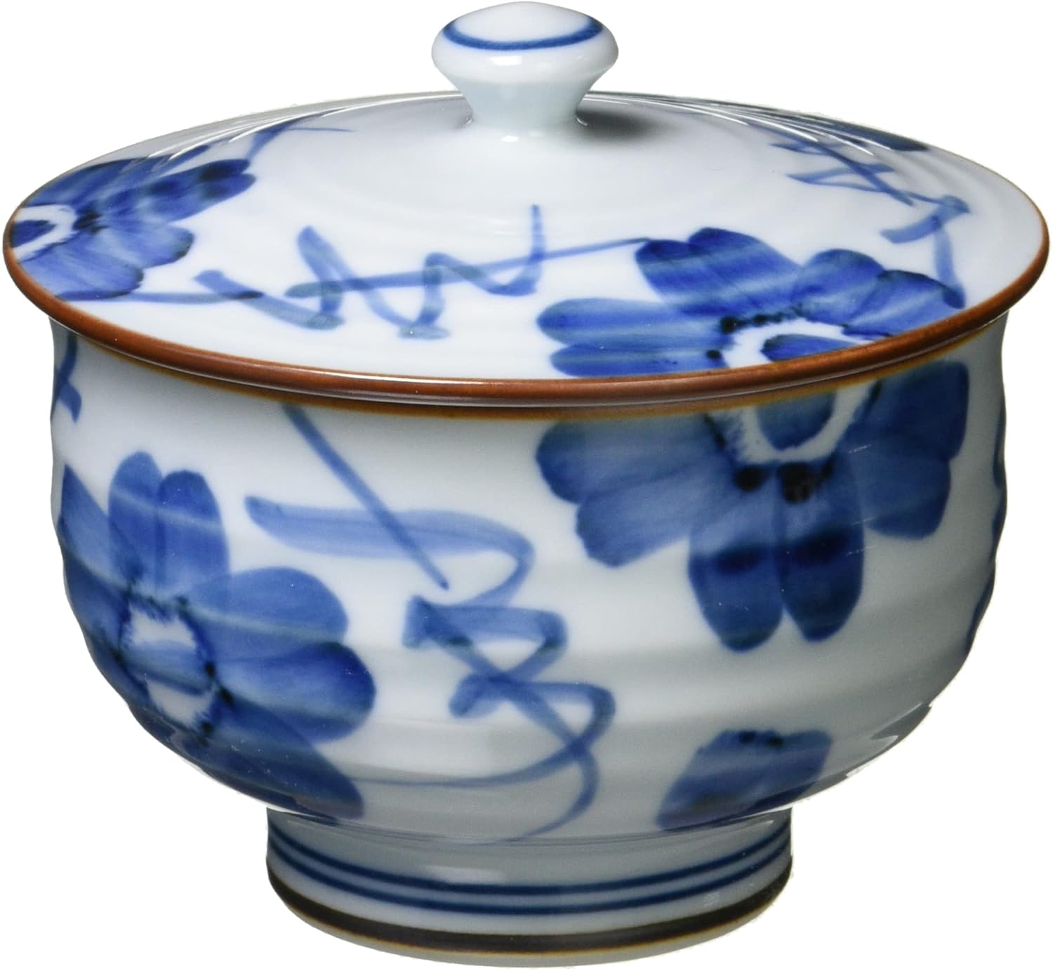 Saikaitoki 61677 Hasami Ware Tea Cup with Lid, Plum Pattern, Approx. 7.8 fl oz (200 ml), Dishwasher Safe, Made in Japan