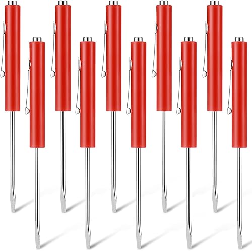 Miniatura 11 de Honoson 10 Piezas de Destornillador de Bolsillo Mini con Puntas y Clips de Bolsillo Magnéticos, Ranurados, Pequeños con Hoja de Cuchilla Única