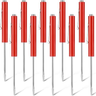 Honoson 10 Pcs Pocket Screwdriver Magnetic Slotted Flathead, Red