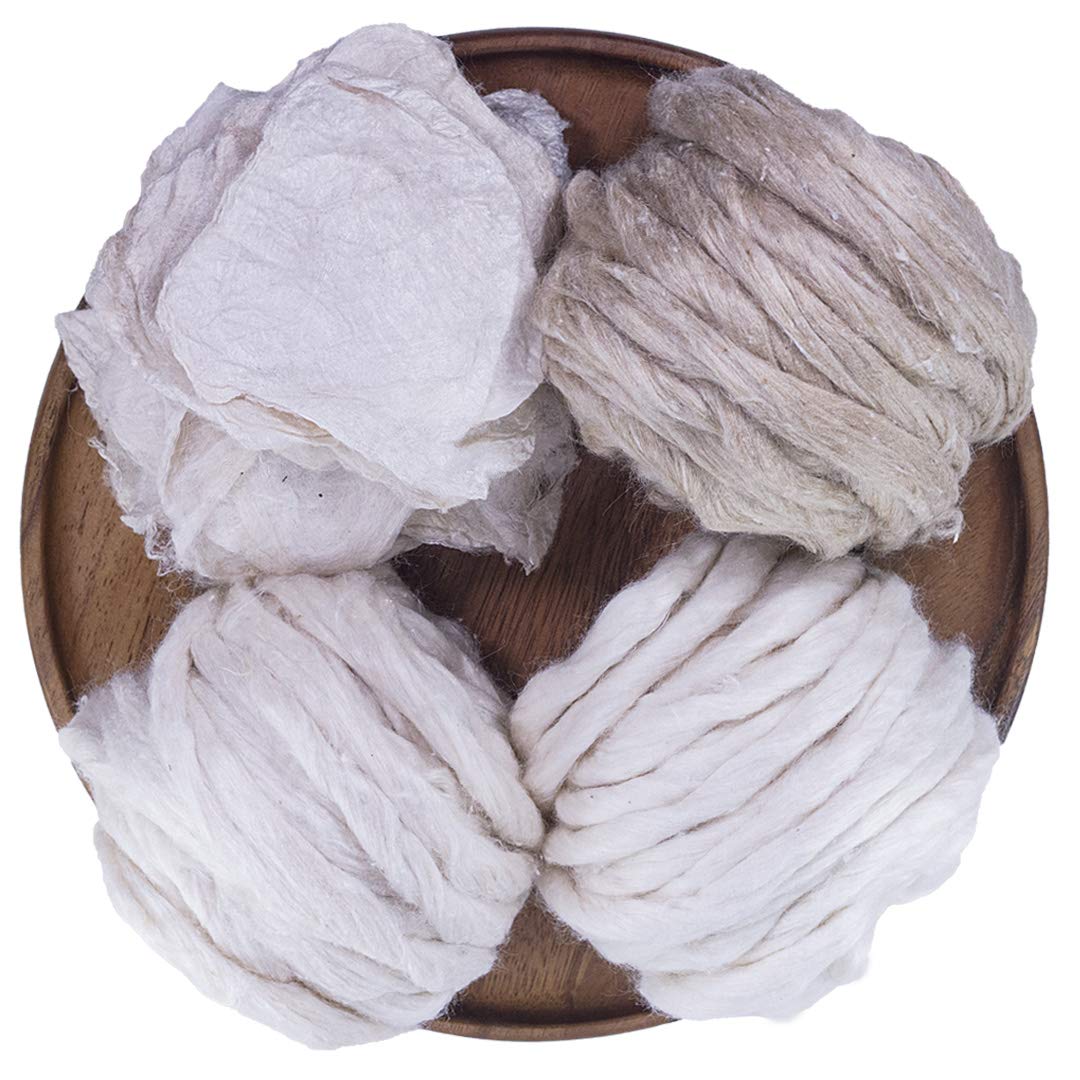 Buy 7oz Eri Silk Muga Silk Fiber Sampler for Spinning, Blending