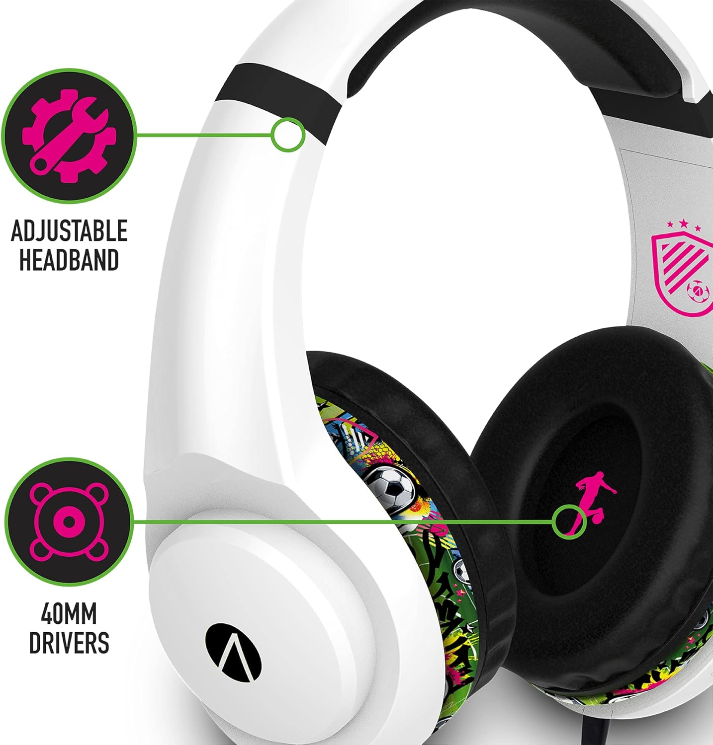 STEALTH Street Gaming Headset with Stand (White with Black/Graffiti Stand)