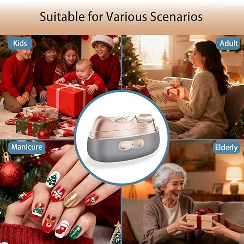 Miniatura 7 de 4 in 1 Electric Nail Clipper with Polisher, File & UV Light, Automatic Nail Trimmer with LED Light & Nail Scraps Storage, Rechargeable Nail Trimmer