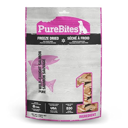 PureBites Freeze Dried Salmon Dog Treats 9.5oz | 1 Ingredient | Made in USA | Packaging May Vary - Dog Treats - 270 g (Pack of 1)