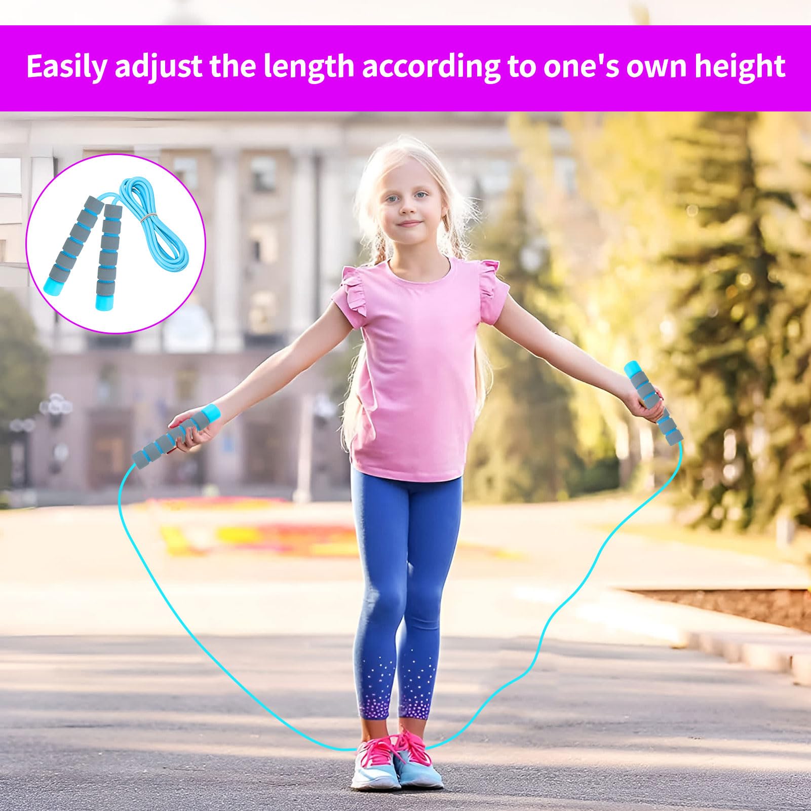 Skipping Rope for Kids 2 Piece Adjustable Child Skipping Rope Kids Skipping Ropes for Boys And Girls To Exercise (2.6m) - Image 4