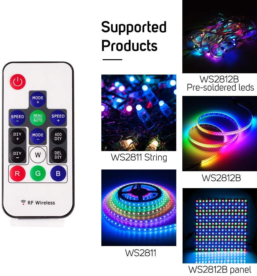 Full Set WS2811 5050 LED Strip 5M HC008 Magic Color Controller RF