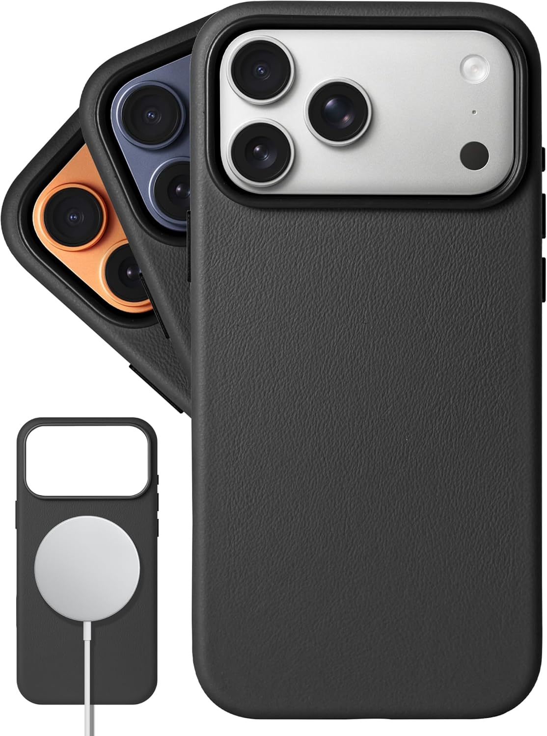 LONLI Classic 2.0 | Gold-Rated European Vele Leather Magnetic Case for iPhone 17 Pro – Upgraded Camera Control & AI Button – MagSafe Compatible – Classic Minimal Luxury – Azzurro Blue