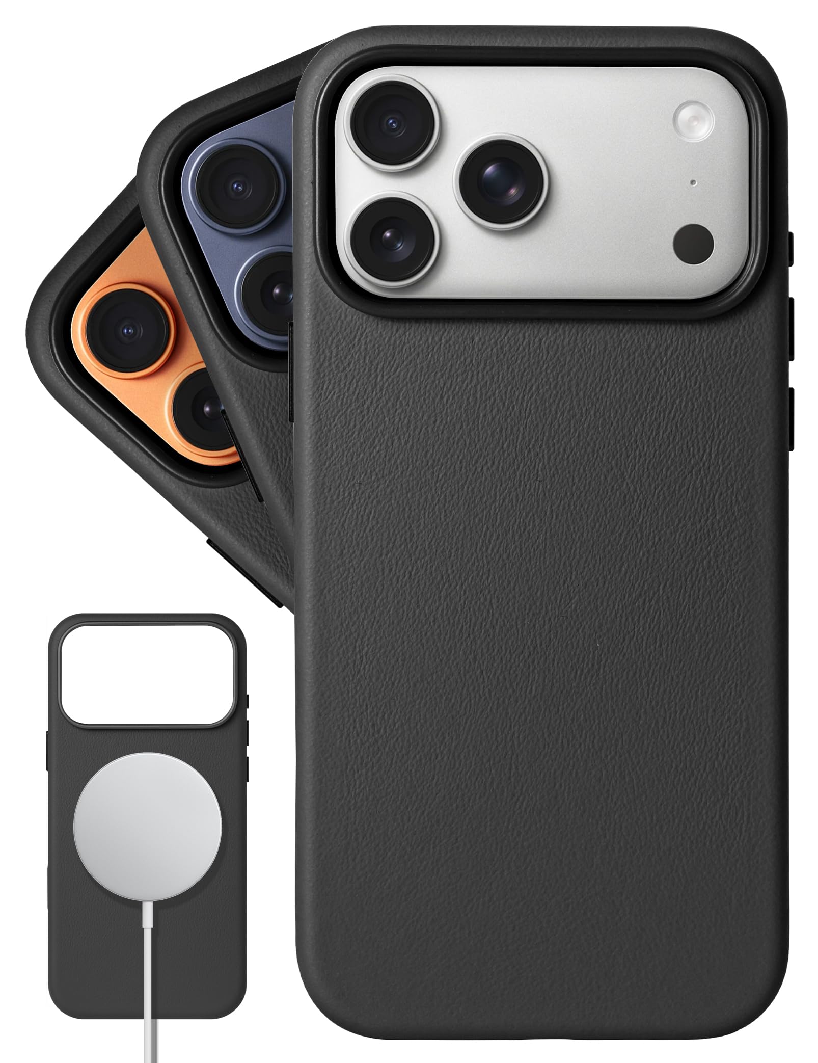 Étui magnétique iPhone 17 Pro Max cuir noir compatible MagSafe - 7