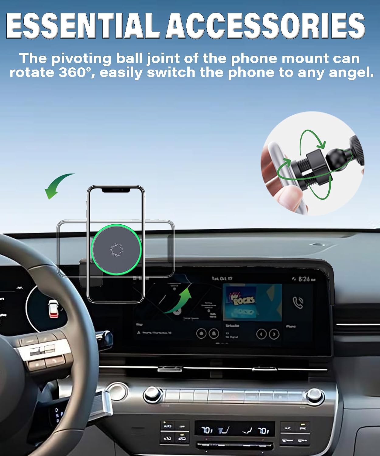 Car Phone Mount for Hyundai Kona/Kona EV Electric 2024-2026 Accessories image 4