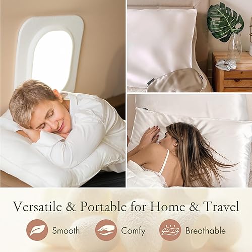 Miniatura 4 de LILYSILK Funda de almohada 100% de seda, 1 pieza de 0.984 in, funda de almohada pura para cabello y piel, sobre terse de doble cara, seda Charmeuse,