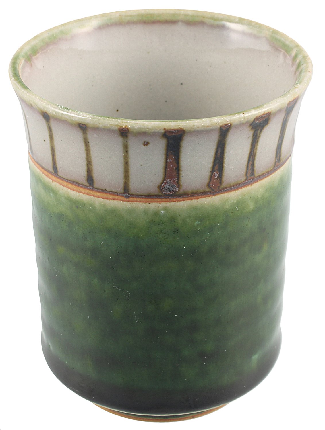 Amazon｜美濃焼 隆月窯 湯呑 小 織部 十草 514-0011｜湯呑み