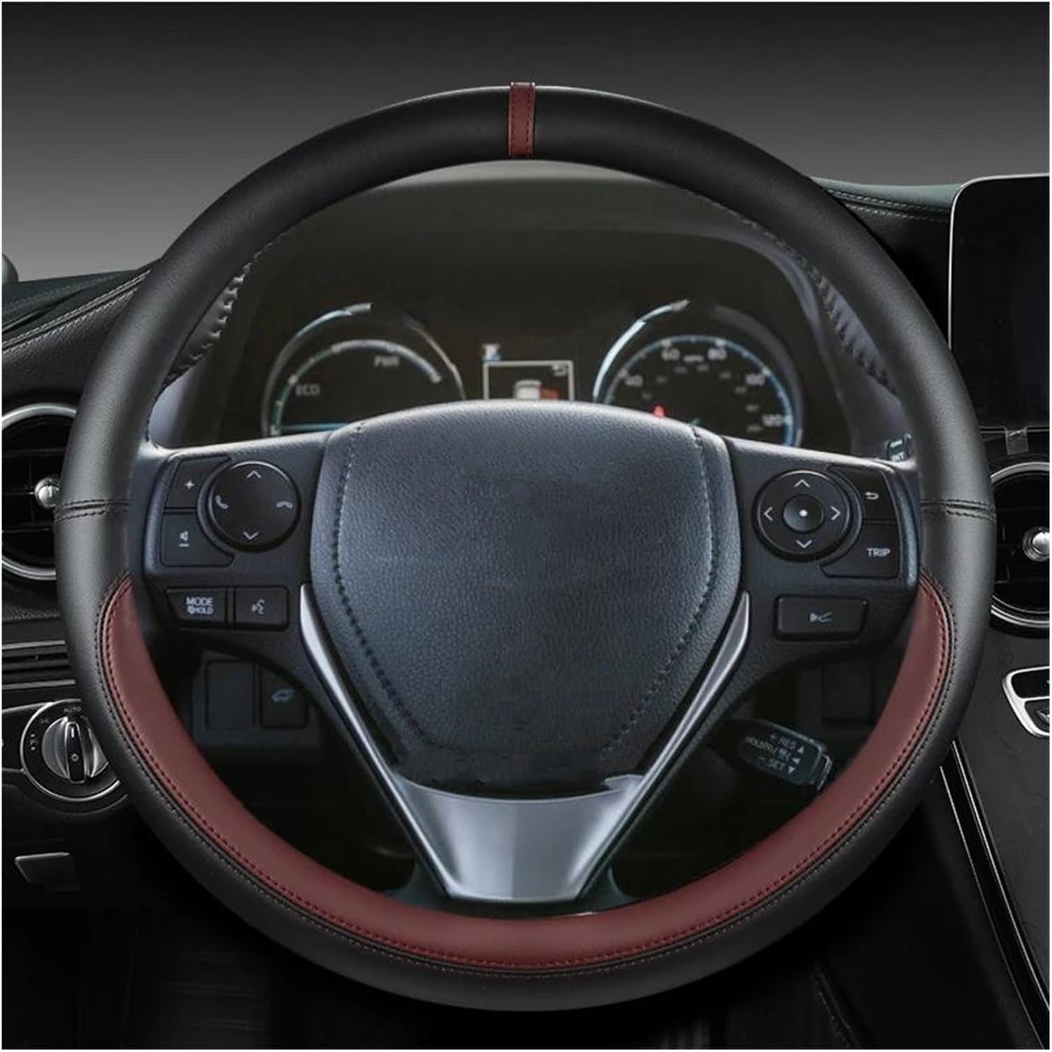 Car Steering Wheel Cover PU Leather Car Steering Wheel Cover For Toyota For RAV4 2013-2019 For Corolla 2013-2017 For Scion IM 2016 For Auris 2013-2016 Car Handle Cover(نبيذ أحمر)