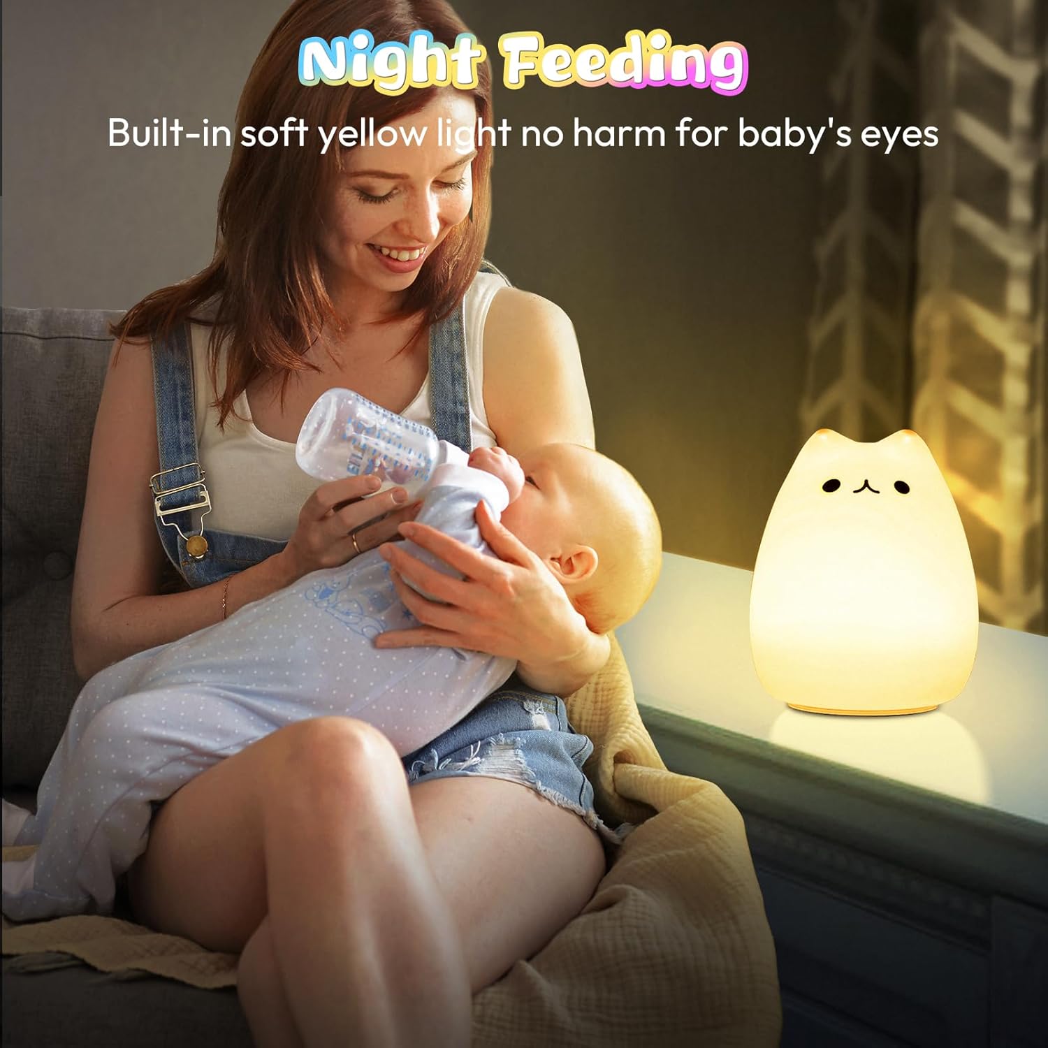 CHWARES Night Light for Kids, Hippo Nursery Night Lights with Remote, 7 Color Kawaii Lamp, Room Decor, USB Rechargeable, Cute Lamp Gifts for Baby, Children, Toddlers, Teen Girls - Image 6