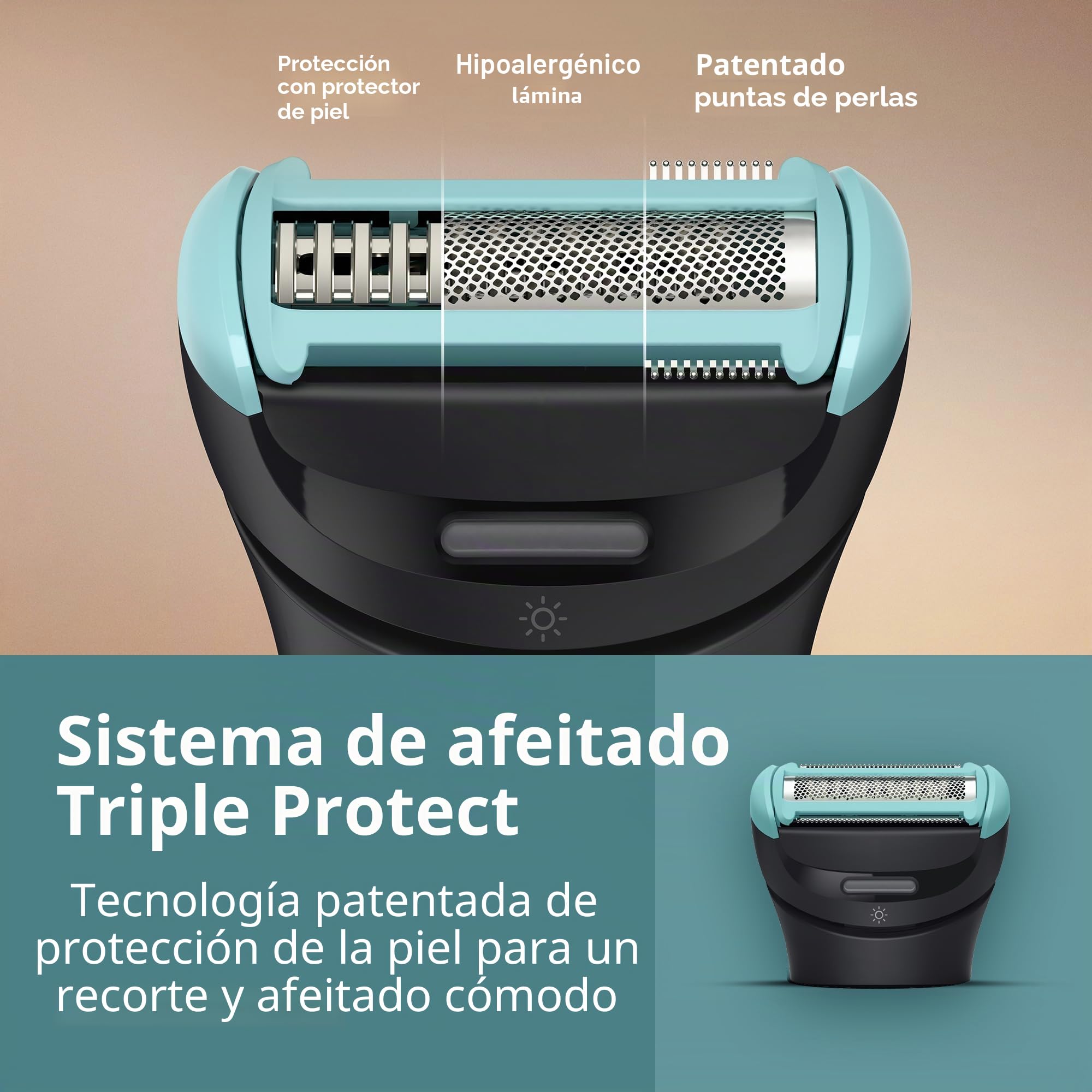 Philips Norelco Body Groomer Serie 7000, peluquero de cuerpo entero para hombre, cabezal flexible 2D que sigue el contorno, sistema de afeitado de triple protección y recortador de pelo corporal