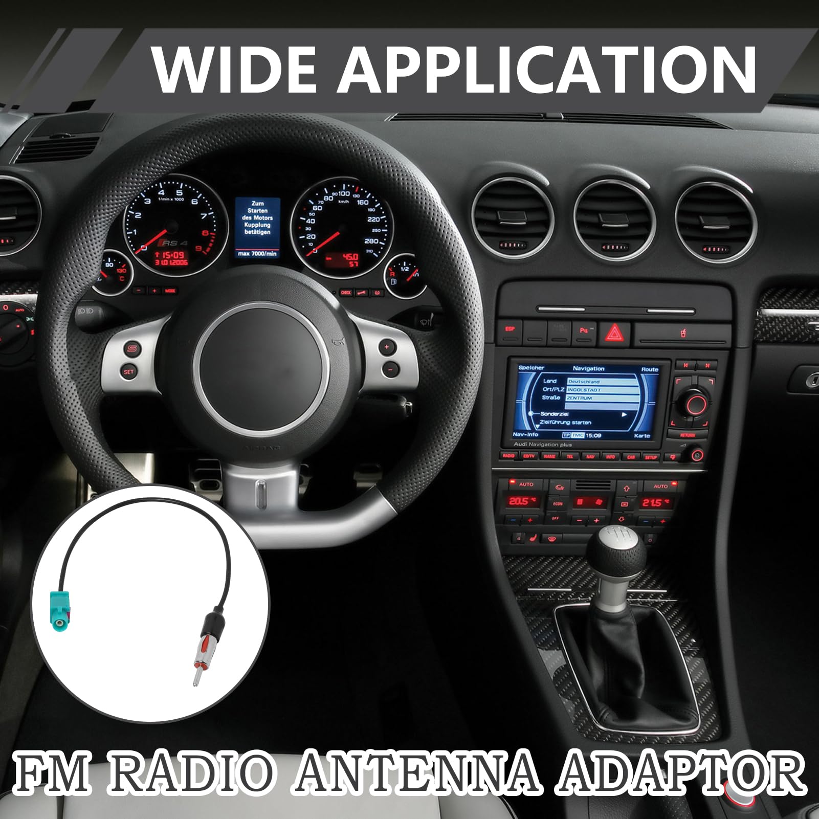 Adapter anteny samochodowej Fakra Z męski na DIN żeński, kabel przedłużający antenę złącze adapter anteny samochodowej adaptery radio samochodowe kompatybilne z pojazdami i radiami, stabilny sygnał FM