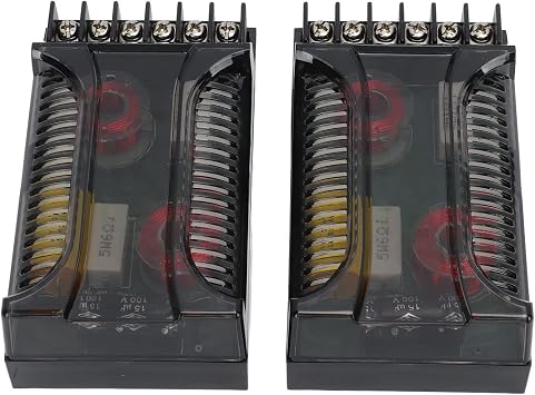 EVGATSAUTO 2-Way Car Audio Crossover, Universal Speaker Frequency Divider for Car Stereo Systems Heat-Dissipating Passive Crossover Network for Tweeters and Woofers