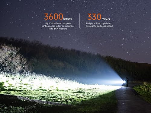 Miniatura 3 de Fenix Linterna táctica TK17 de 3600 lúmenes, tiro largo con batería recargable USB-C