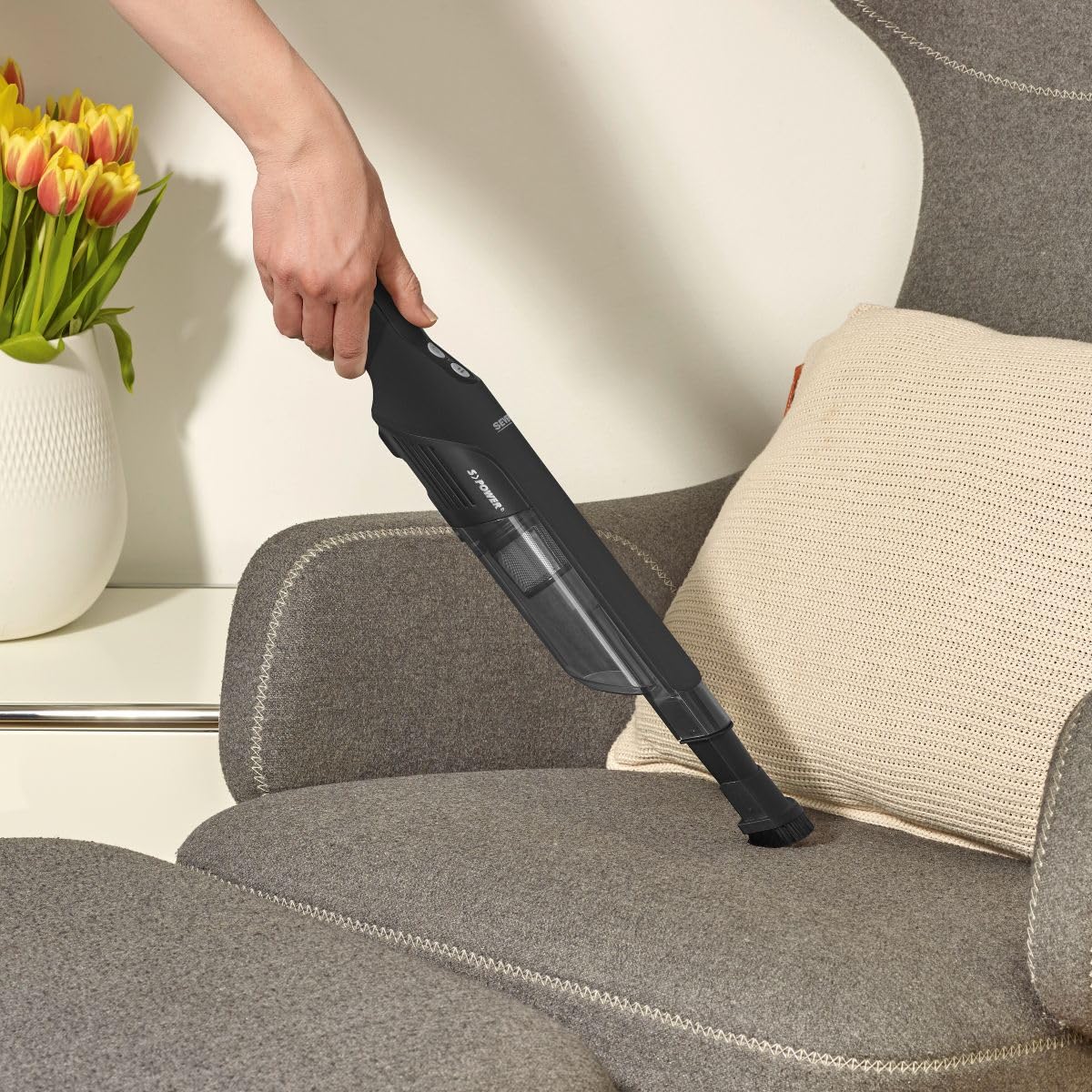 Aspirapolvere Portatile Senza Fili - Severin Hv9589 - 120 W - 30 Min - 200 Ml - 2 Livelli Di Potenza - Nero