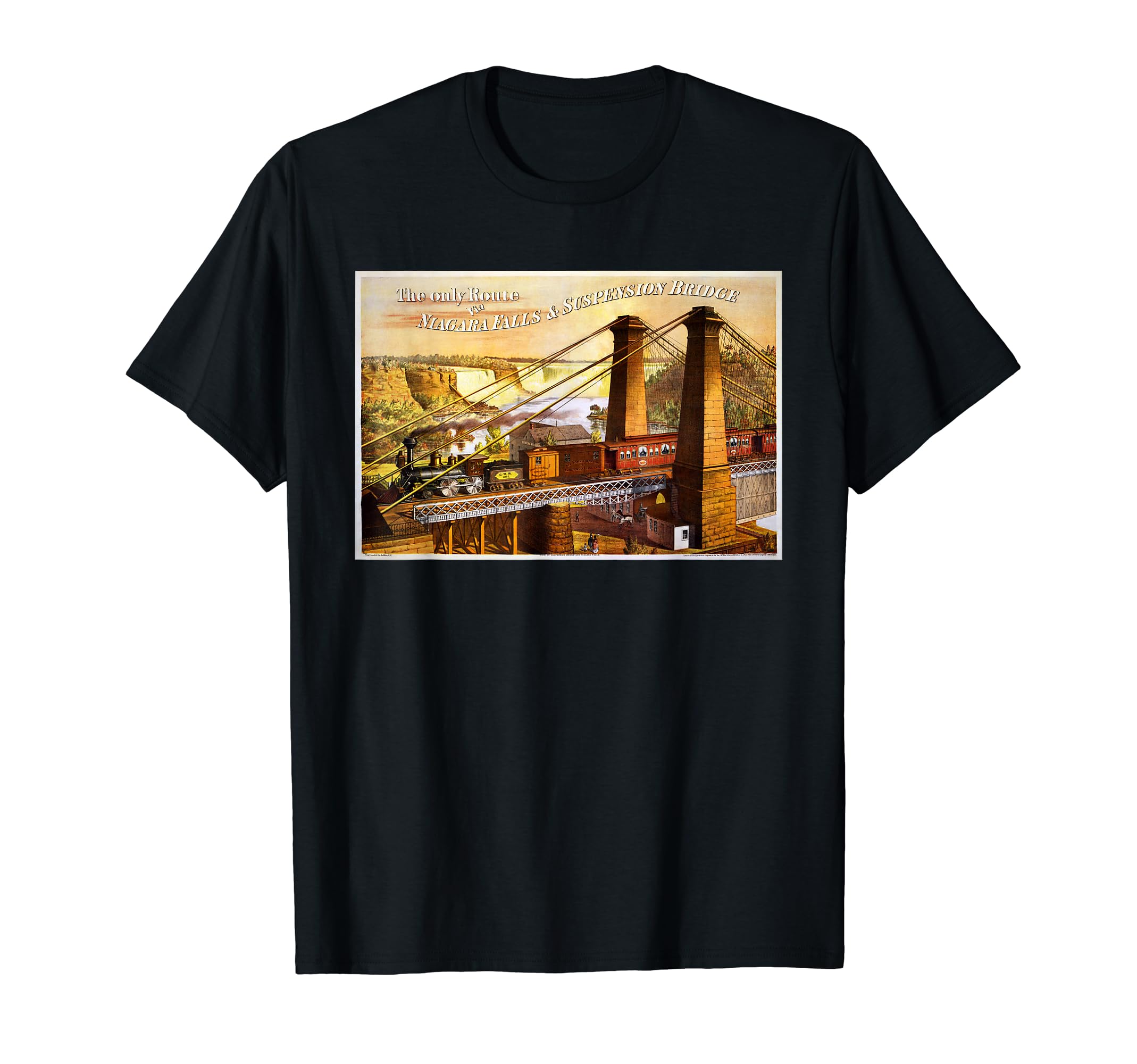 Vintage Niagara Falls Suspension Train Bridge USA Canada T-Shirt
