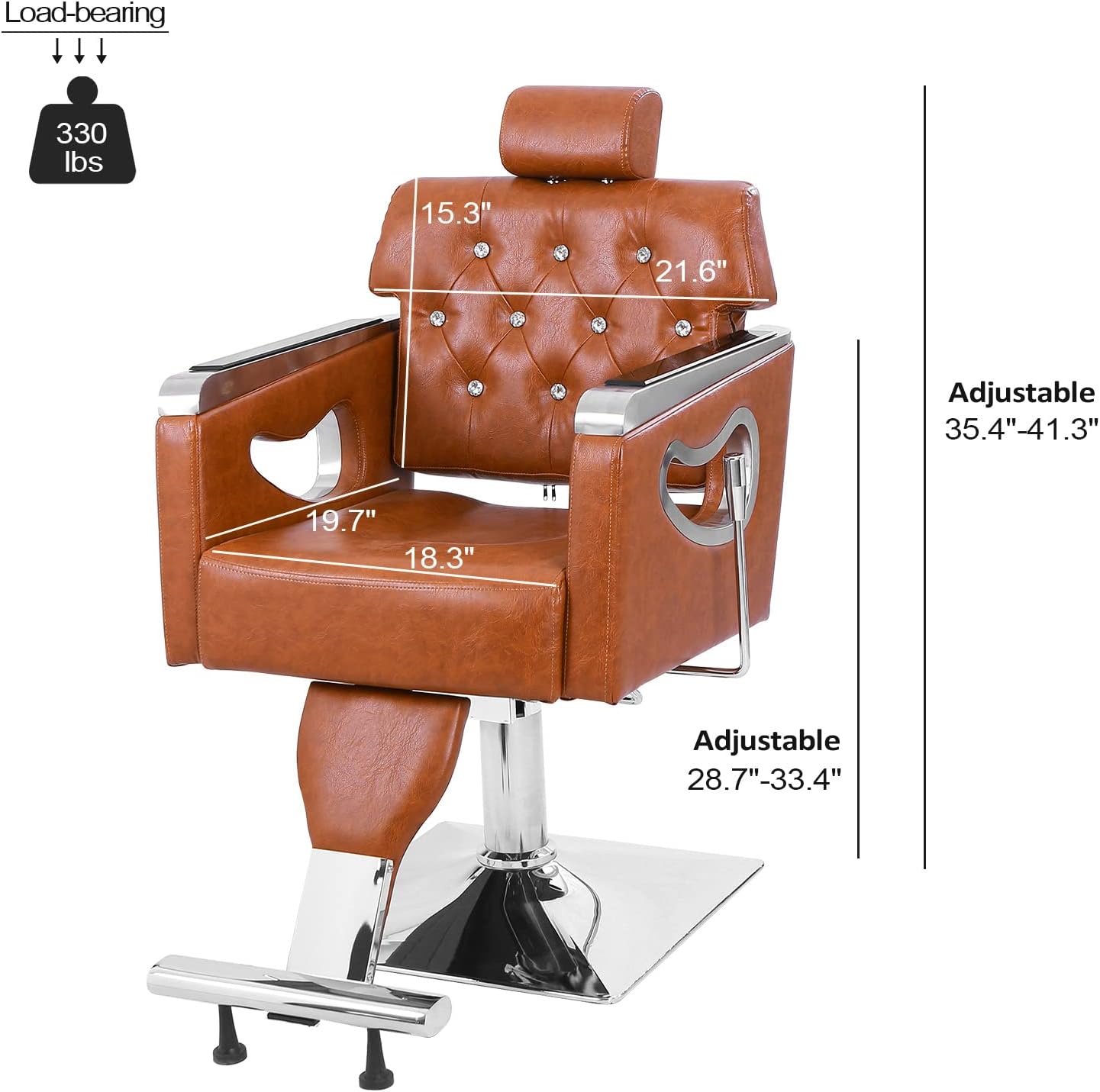 mefeir Hydraulic Barber Chair All Purpose, Reclining Salon Chair for Hair Stylist Shampoo Hairdressing Makeup Braiding Beauty Spa Equipment, Adjustable Headrest 360 Degree Swivel