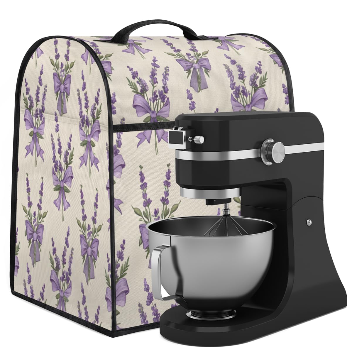 Coffee Maker Cover Lavender Flower Kitchen Appliance Covers Small Appliance Covers Blender Cover Juicer Cover Dust Covers for Kitchen Appliances with Top Handle and Pockets,Washable,B838