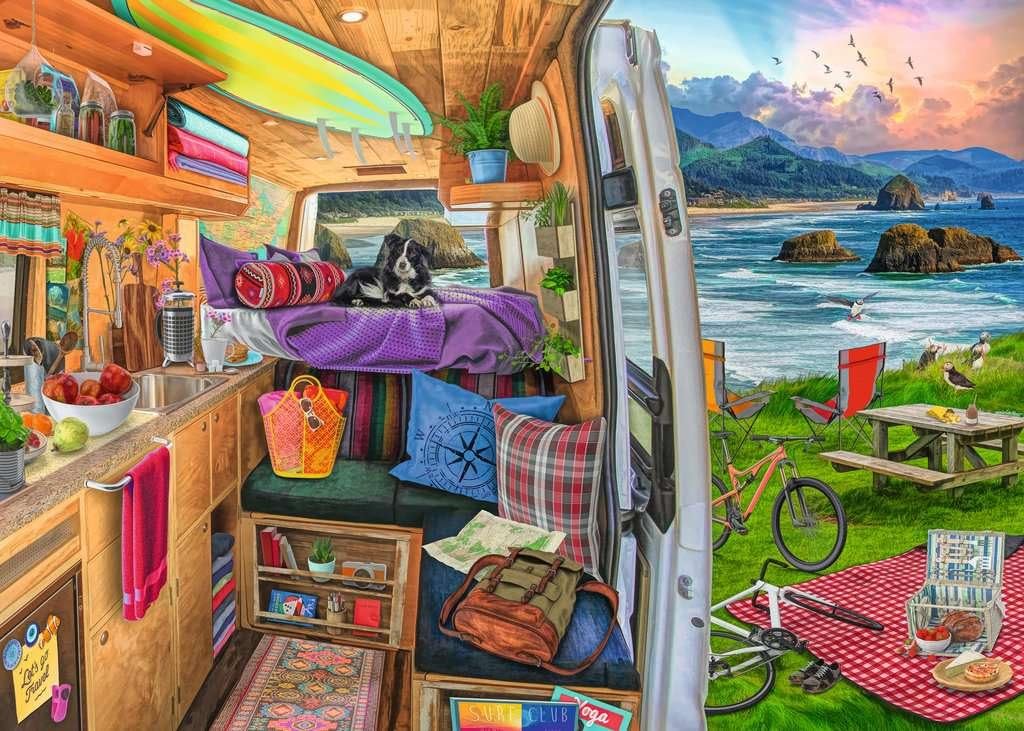 Ravensburger Puzzle 2D 1000 elementów: Widok z kampera, Nowy design