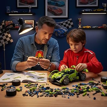 SEMBO Technic Motorcycle and Car Model Kit – Building Set for Adults, Teens, Boys & Girls – Display Collection Gift - 701102 (Essenza SCV12)