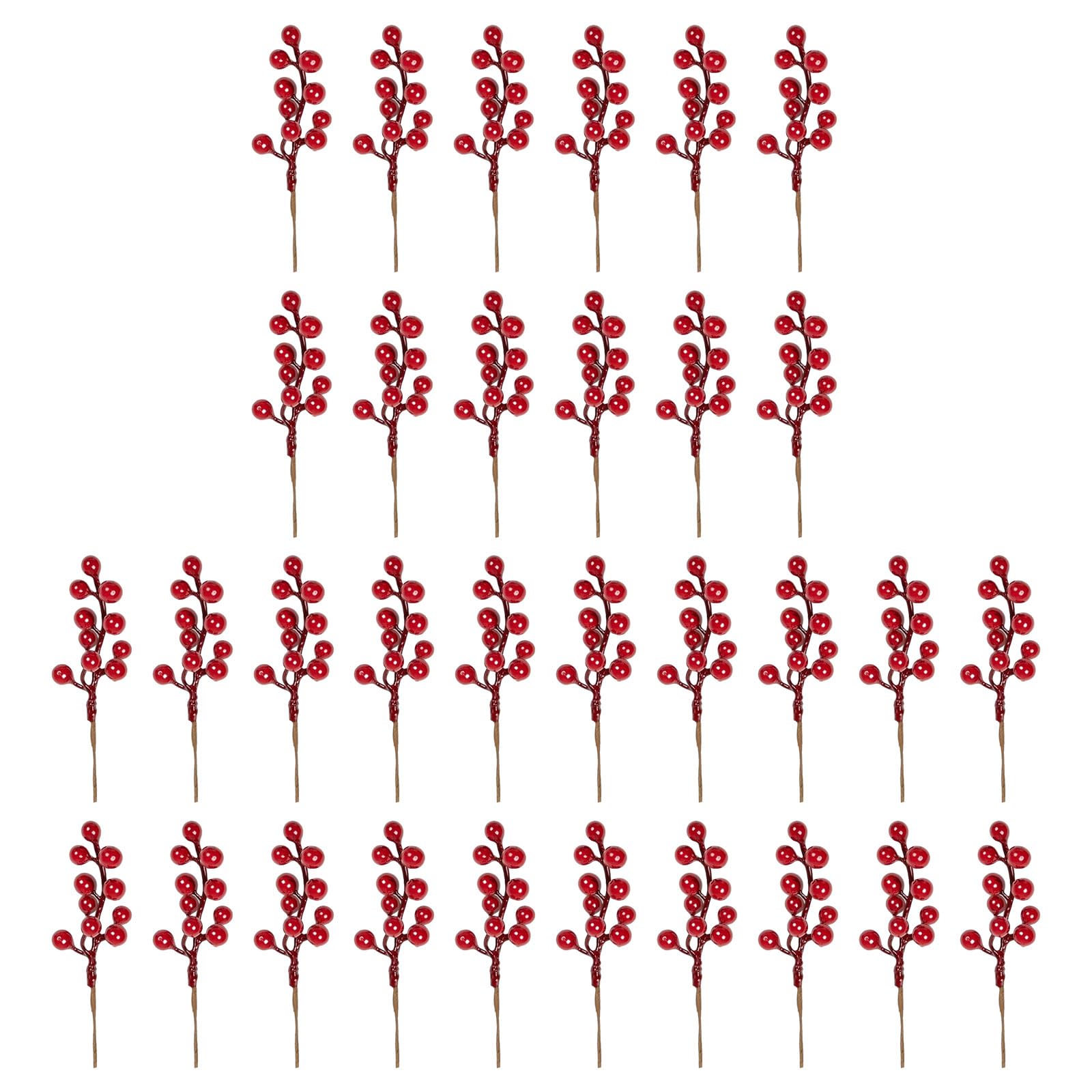 Hsioluted 32Pcs Artificial Berries Berries Pick Holly Branches for Wedding Christmas Holiday Wreath Branch