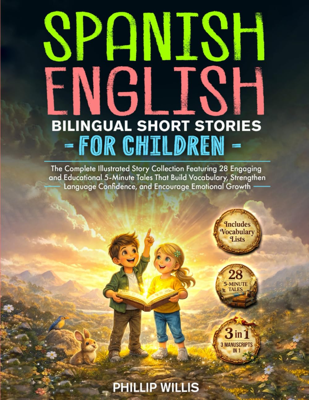 Spanish-English Bilingual Short Stories for Children: The Complete Illustrated Story Collection Featuring 28 Engaging and Educational 5-Minute Tales ... Confidence, and Encourage Emotional Growth      Paperback – February 19, 2026