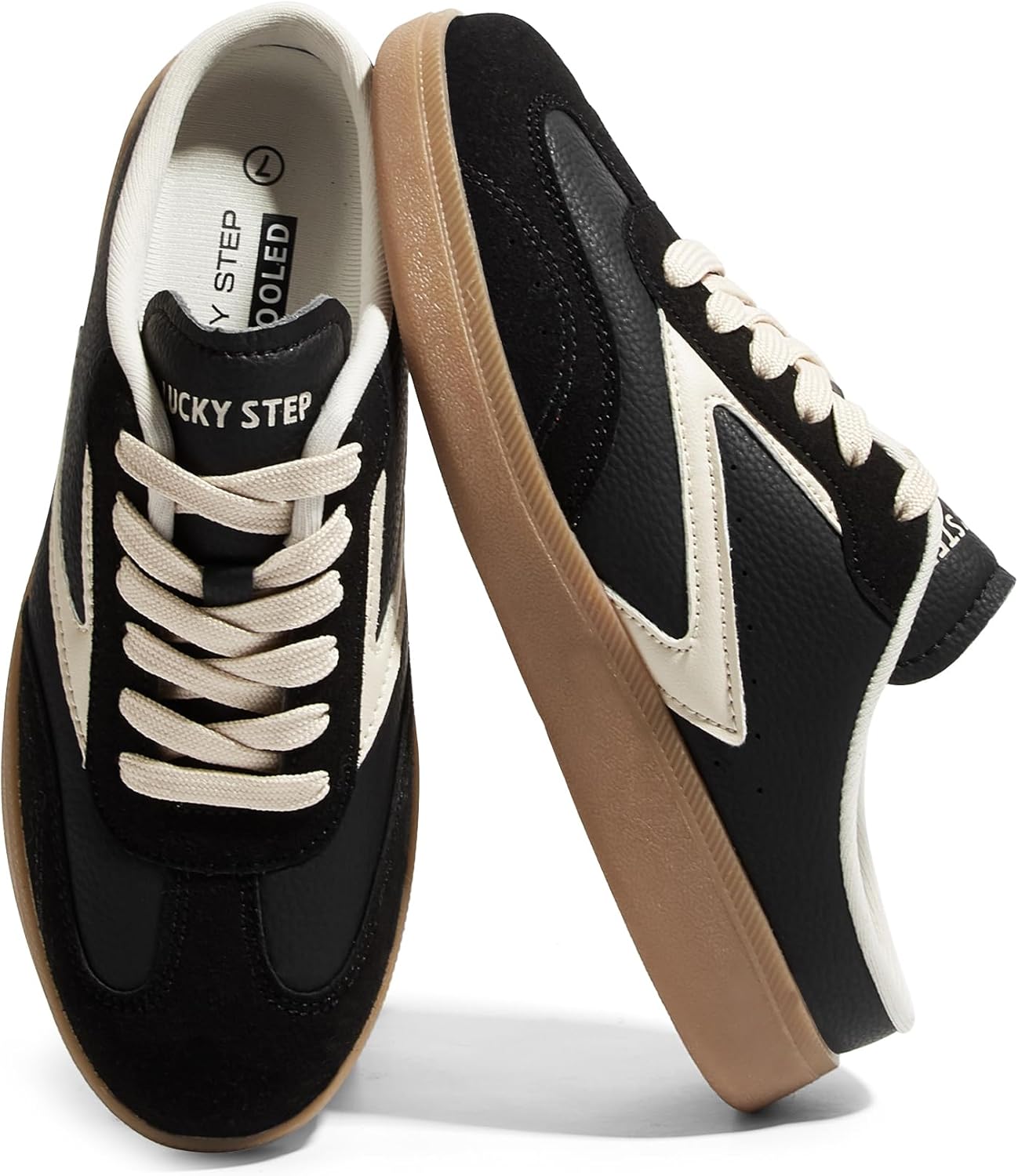 LUCKY STEP Women’s Mule Fashion Sneakers Slip On Backless Walking Shoes Winter Retro Comfy Casual Sneaker