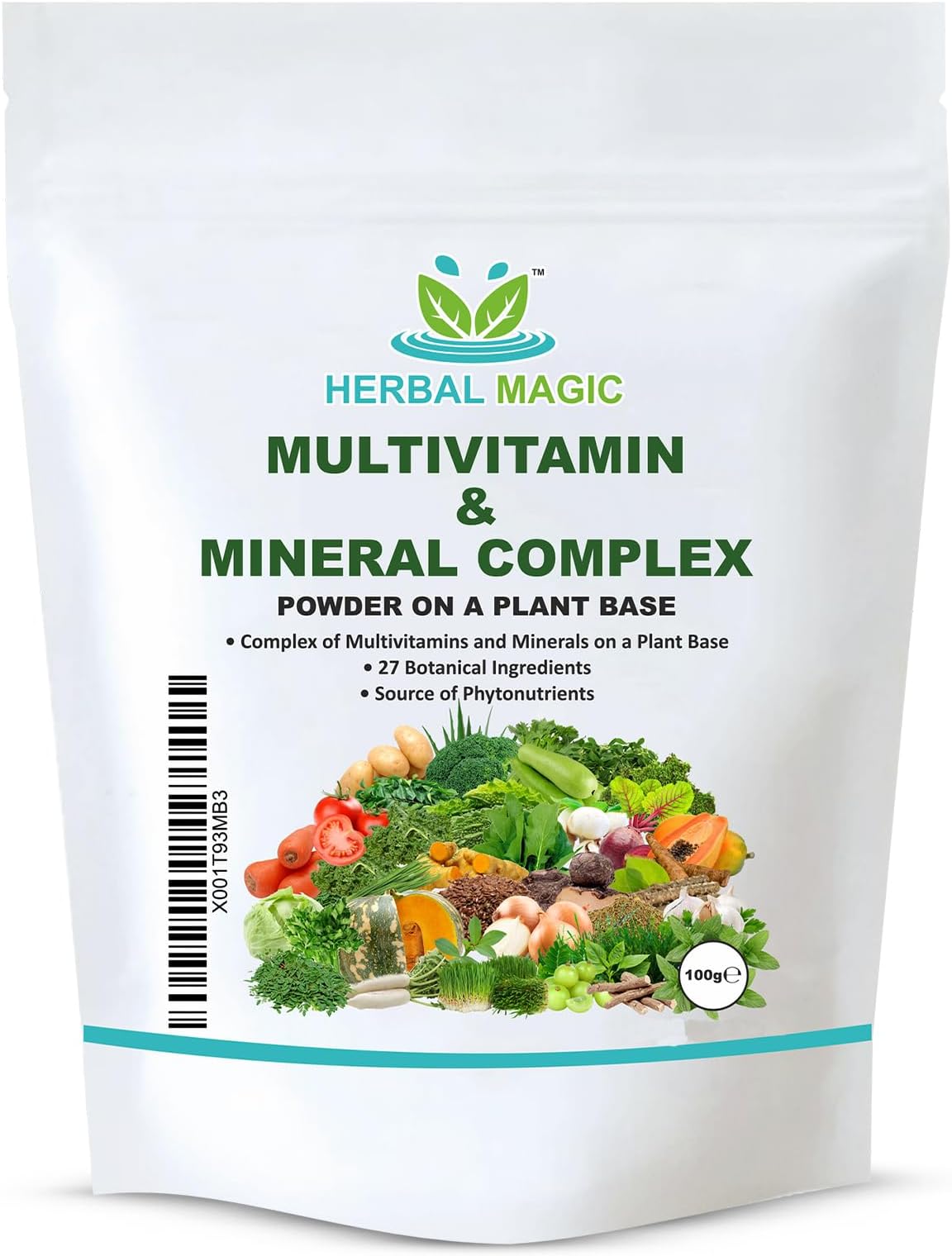 Pure & Natural Blend Wholefood Multivitamin Powder - Made from Over 60 Types of Fruits, Vegetables,Herbs & Spices -No Fillers/Preservatives/Maltodextrin/Colors/Flavours (Pack of 1)