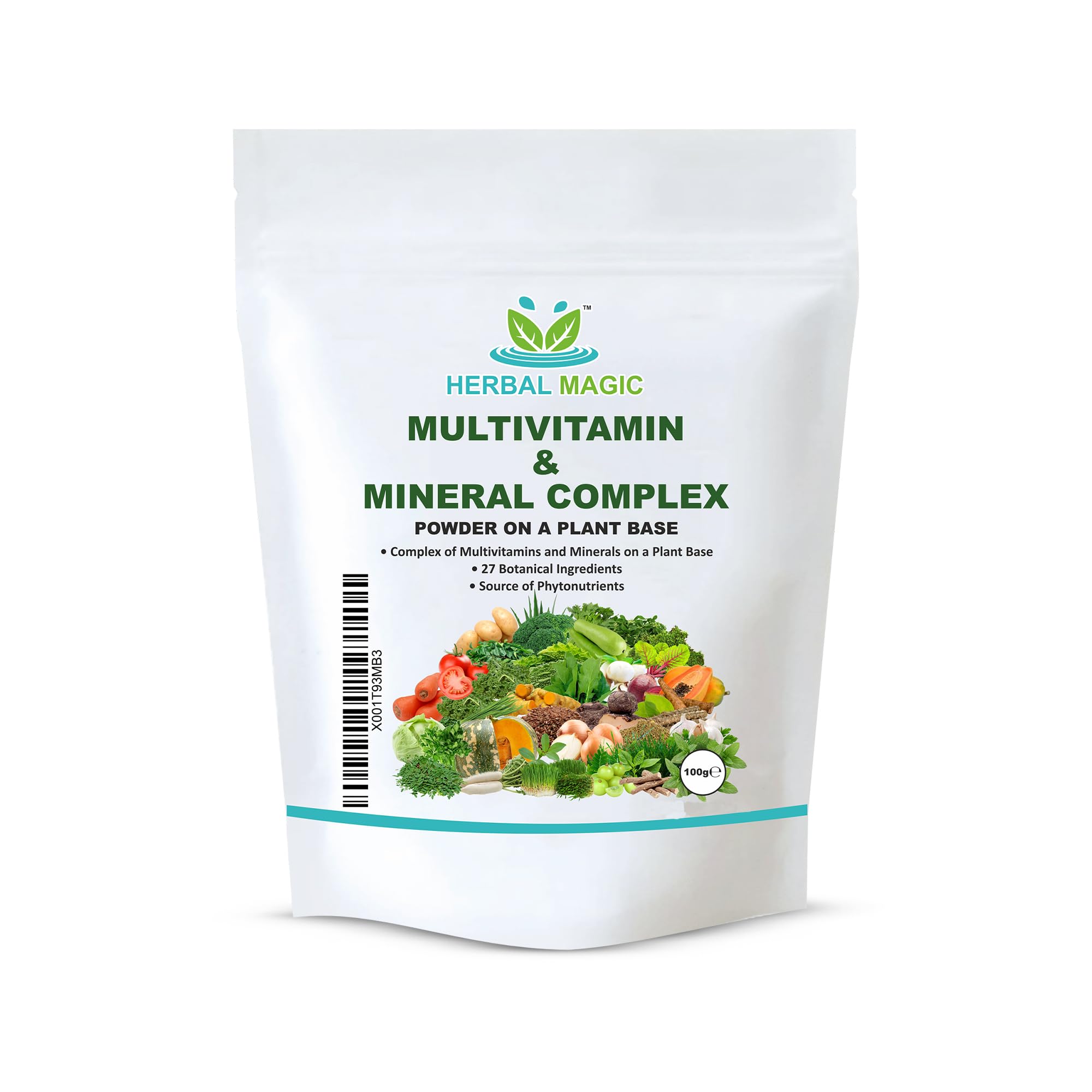 Herbal MagicPure & Natural Blend Wholefood Multivitamin Powder - Made from Over 60 Types of Fruits, Vegetables,Herbs & Spices -No Fillers/Preservatives/Maltodextrin/Colors/Flavours (Pack of 1)