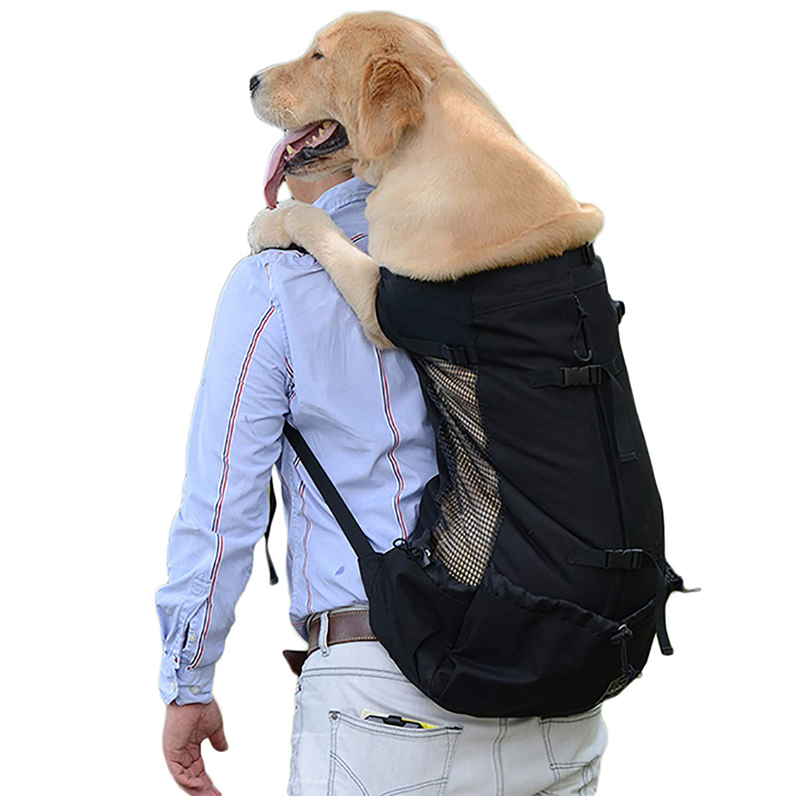 Sac à dos de transport pour grand chien noir taille L réglable