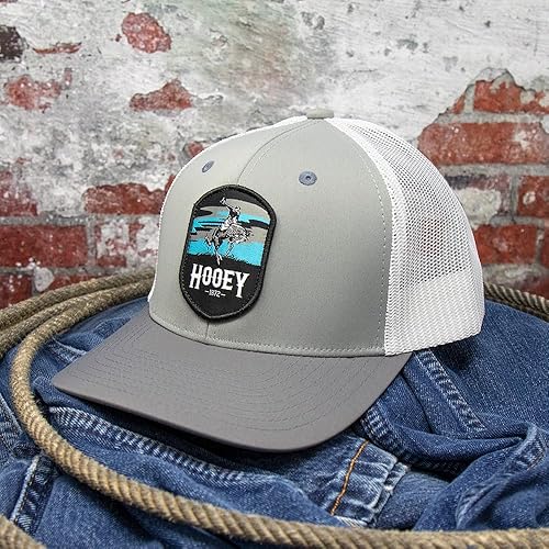 Miniatura 4 de HOOEY Cheyenne Gorra ajustable de malla con parche de camionero (grisblanco), GrisBlanco