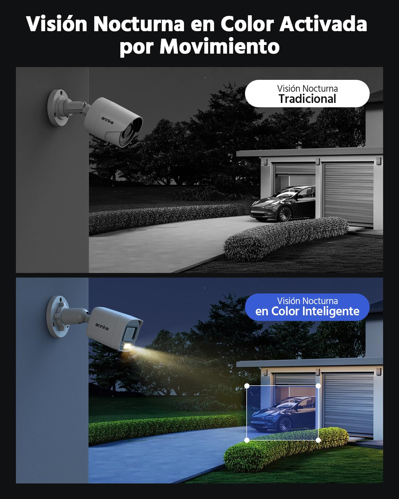 ANNKE DVR 3K Lite 8 Canales con Detección AI Personas/Vehiculos, 4X Cámaras 1080p Visión Nocturna en Color Kit de Videovigilancia CCTV, Disco Duro 1TB, Alertas por Email con Imágenes, IP67