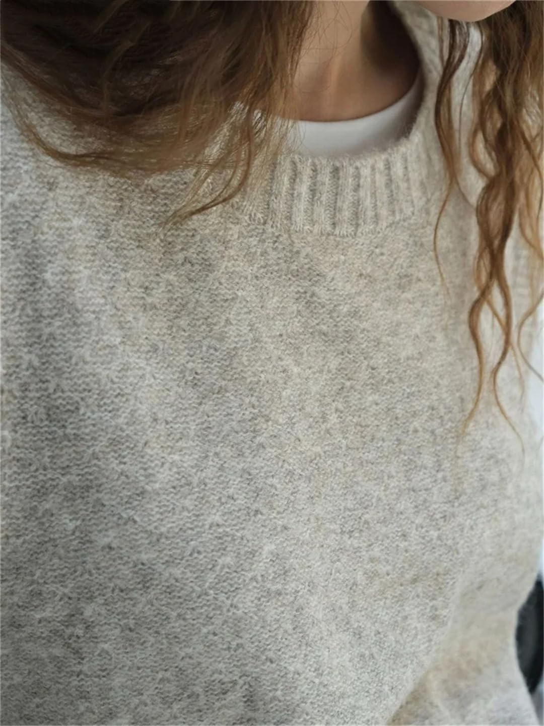ERFMFKL Women's Classic Crew Neck Sweater Vest Loose Stacking For Sleeveless Pullover Knitting Tank Top