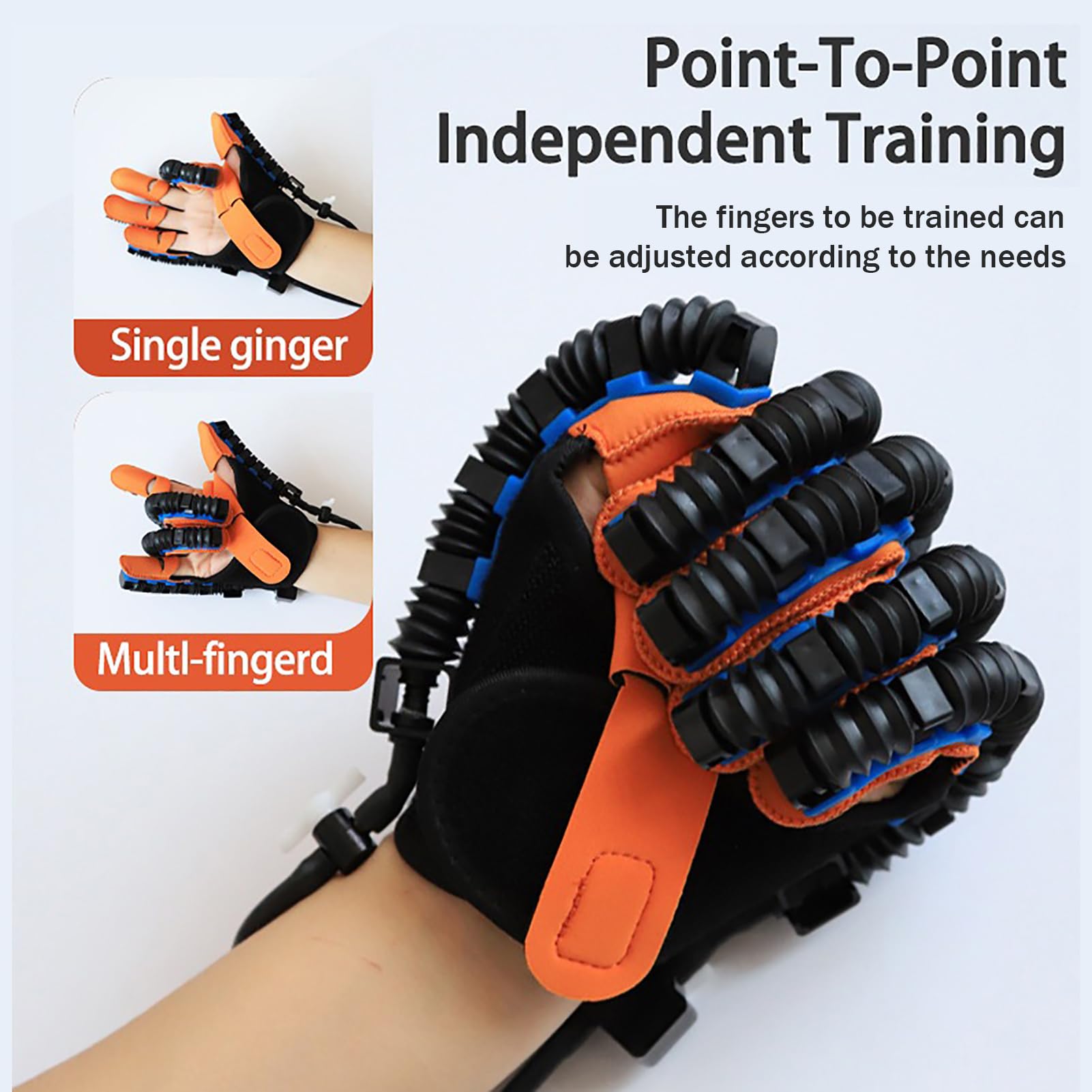 Guantes robóticos de rehabilitación de Manos, Guantes para Artritis, de un Solo Dedo/Dedos Separados/Niveles de Intensidad Ajustables, para Mejorar la flexibilidad Left L