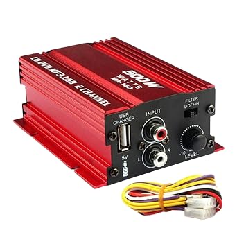 Audio Audio - Power Stage 2 Channels, Mini Auto Amplifier | Universal Car Amplifier, Audio Sound System, Car Speaker Amplifier Improve Music Experience