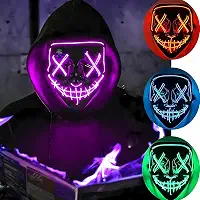 Mascara Led Neon Cosplay Festa Fantasia Terror Masculino Feminino Infantil Adulto Halloween Carnaval Rave