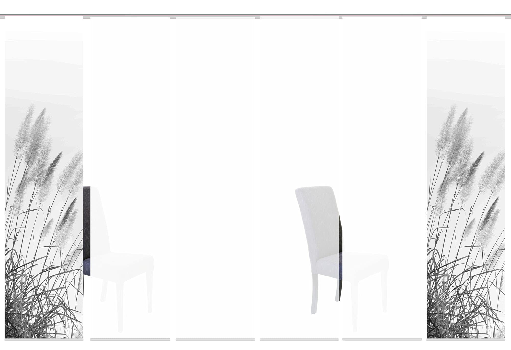 6er-Set Schiebegardinen CATHLEEN blickdicht, Höhe 245 cm, grau