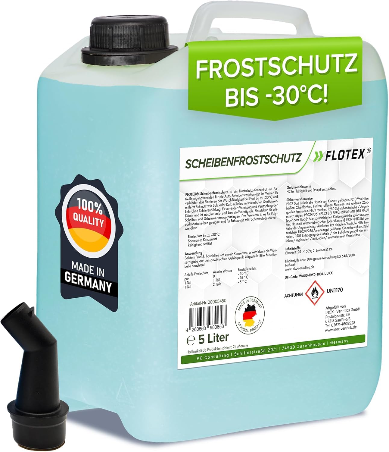 Scheibenfrostschutz Konzentrat 2 x 10L – Hocheffektiver Scheibenwasser Frostschutz bis -30°C – Absolut rein & schlierenfrei - Sofort mischbereit – Angenehmer Citrusduft