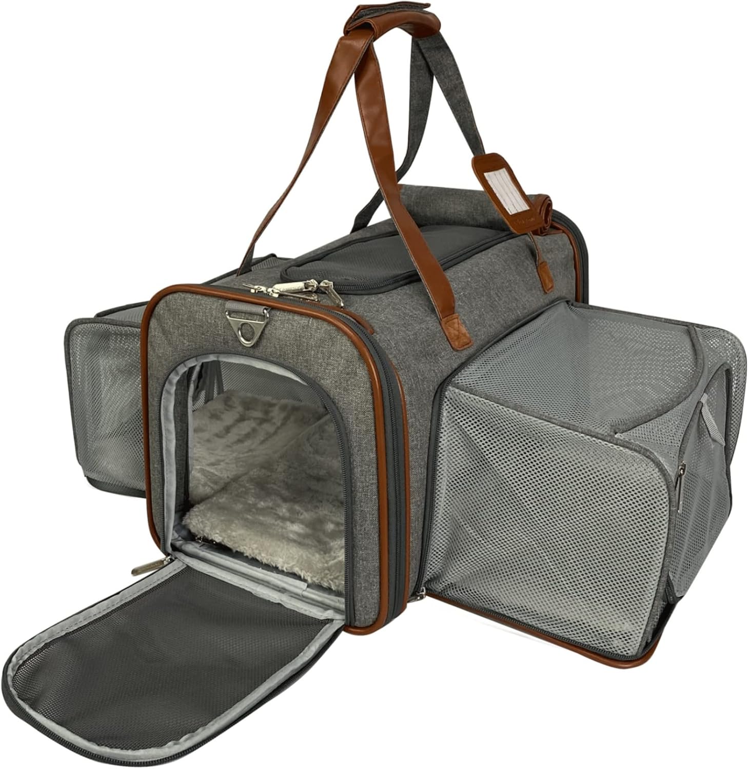 Mr. Peanut's Gold Series Double Expandable Pet Carrier - Platinum Gray