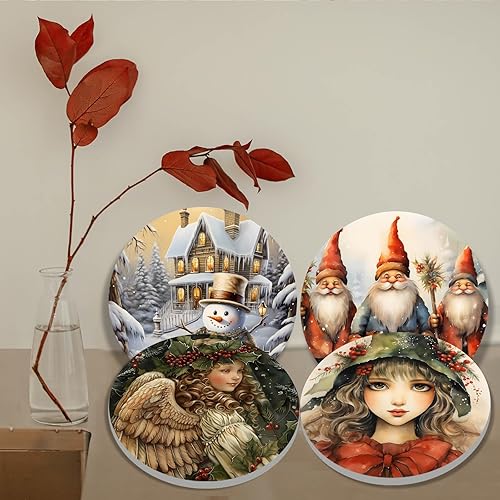 Miniatura 51 de Tucocoo Juego de 4 fundas redondas rojas para quemadores de estufa eléctrica, 8 y 10 pulgadas, cubiertas para quemadores de estufa de gas, cubierta