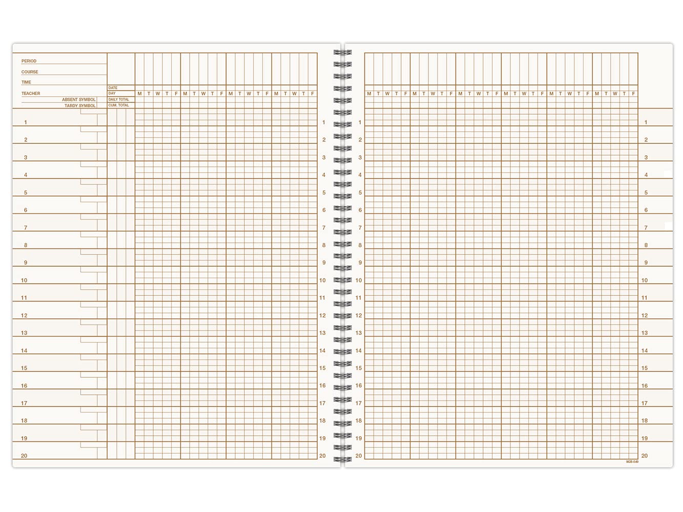 Whaley Gradebook (9 x 12 inches) 3-Line Grade Record Book, Four 10-Week Sessions (9GB-049) - Image 5