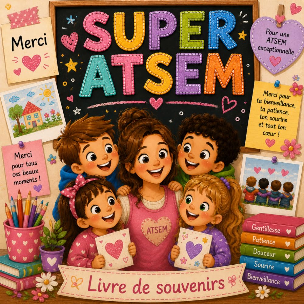 Cadeau ATSEM Maternelle: Livre de souvenirs à remplir, Chaque enfant aura 2 pages spéciales pour des dédicaces, des souvenirs, des photos et de petits dessins