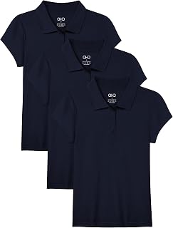 OHD 3 Pack Girls Polo Shirt Cotton School Uniform Polo for Girls 3T-14