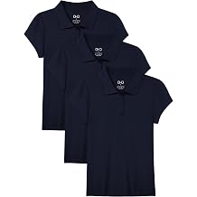 OHD 3 Pack Girls Polo Shirt Cotton School Uniform Polo for Girls 3T-14