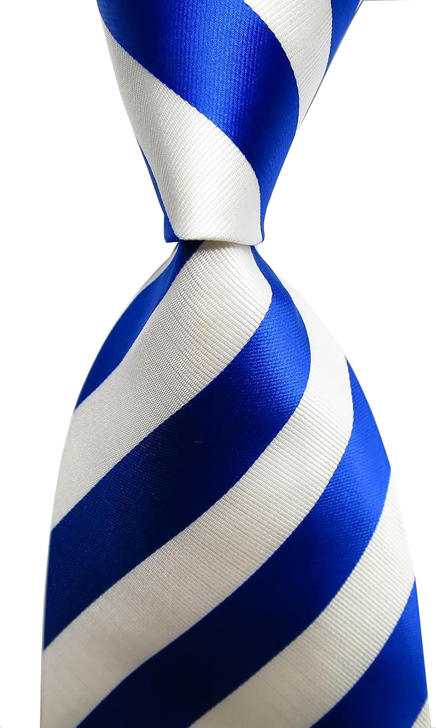New Classic Striped Blue White JACQUARD WOVEN Silk Men's Tie Necktie