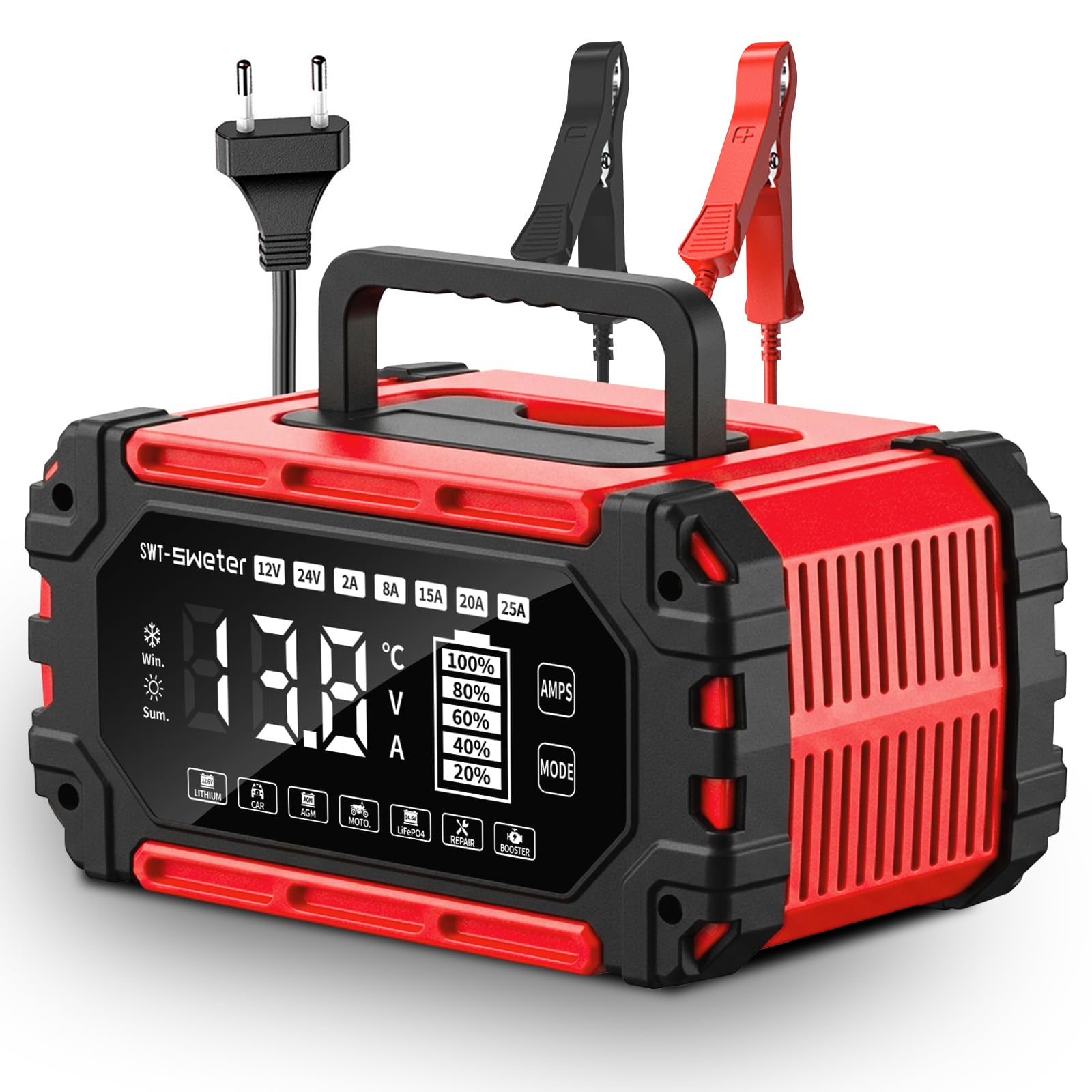 25A 12V/24V Autobatterie Ladegerät& Erhaltungsgerät