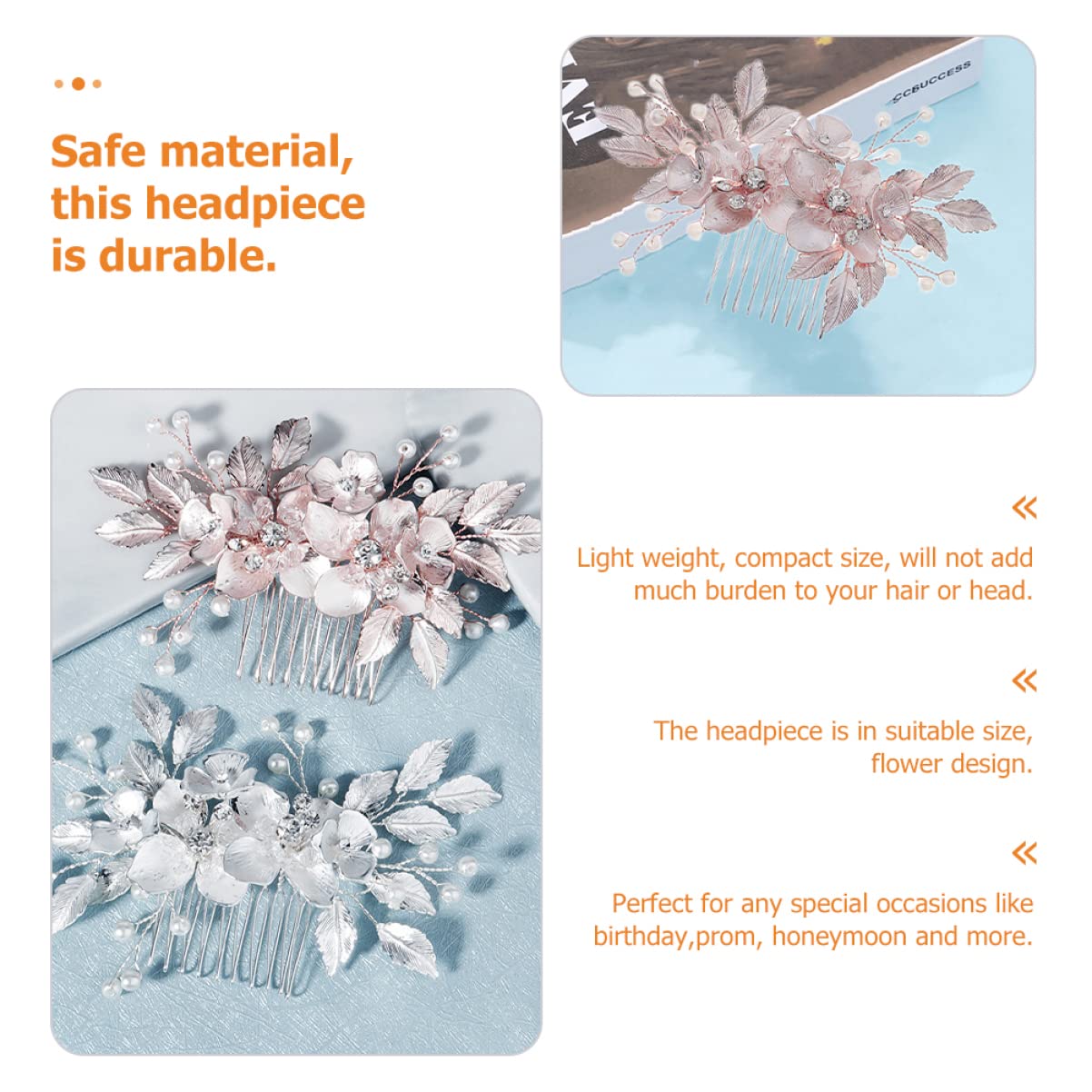 MAGICLULU 3 Piezas tiara la boda la novia horquillas novia horquillas accesorios para el cabello para accesorios para el cabello boda para el